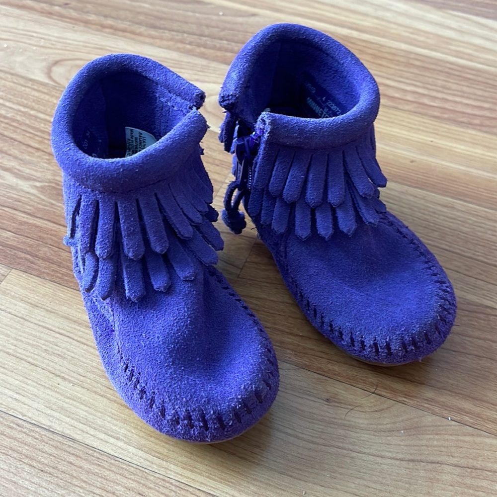 Double Fringe Bootie Purple, Infant Size 4